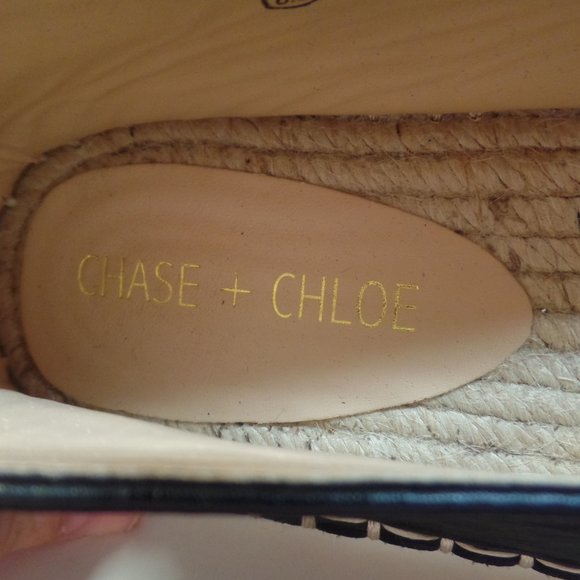 CHASE & CHLOE Sierra Black Espadrilles Slip On Loafers Sz 8.5. Pre Ownd - Picture 12 of 12